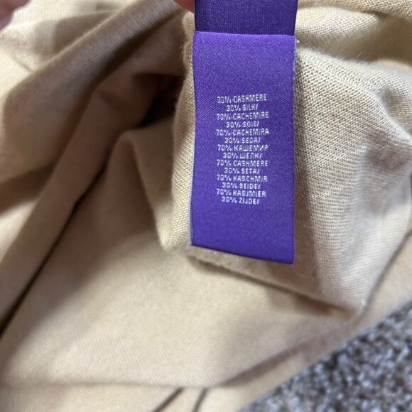 Ralph Lauren Purple Label Womens M Beige V-Neck Oversized Poncho-Style Knit Top - Picture 10 of 12